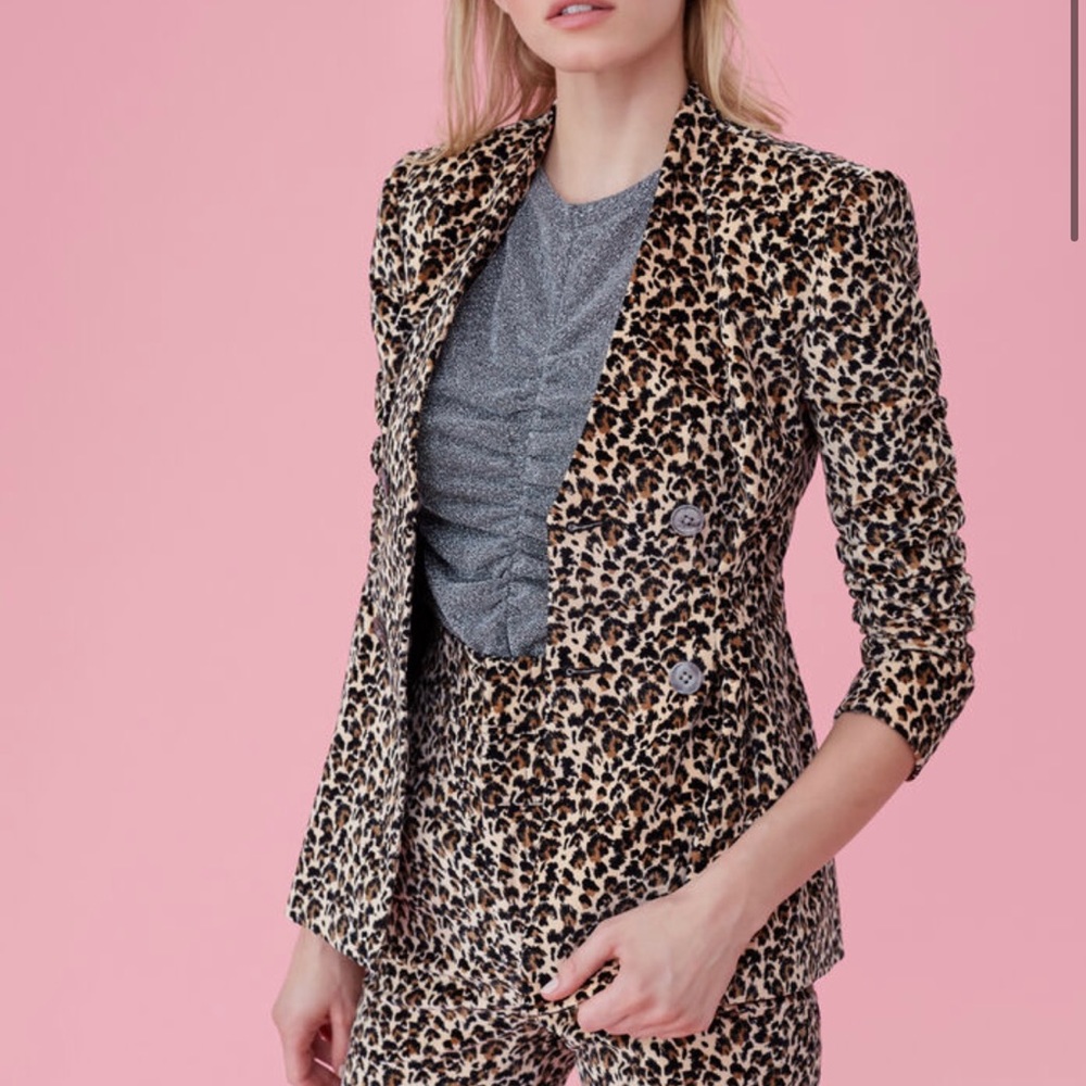 Rebecca Taylor Leopard Print Velveteen Jacket 4
